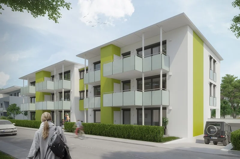 Architectural visualization. Apartment buildings. Biberach an der Riss