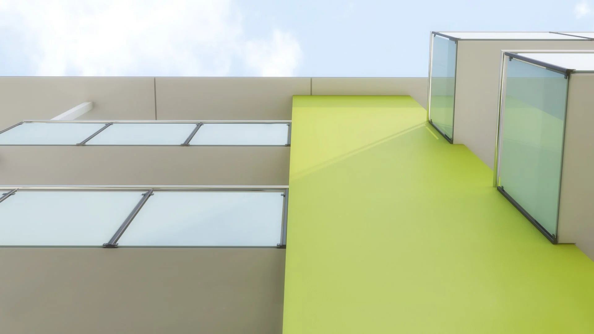 Architectural visualization. Apartment buildings. House wall