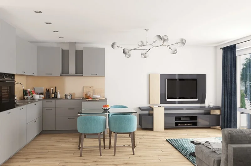 Architectural visualization. Apartment buildings. Living room