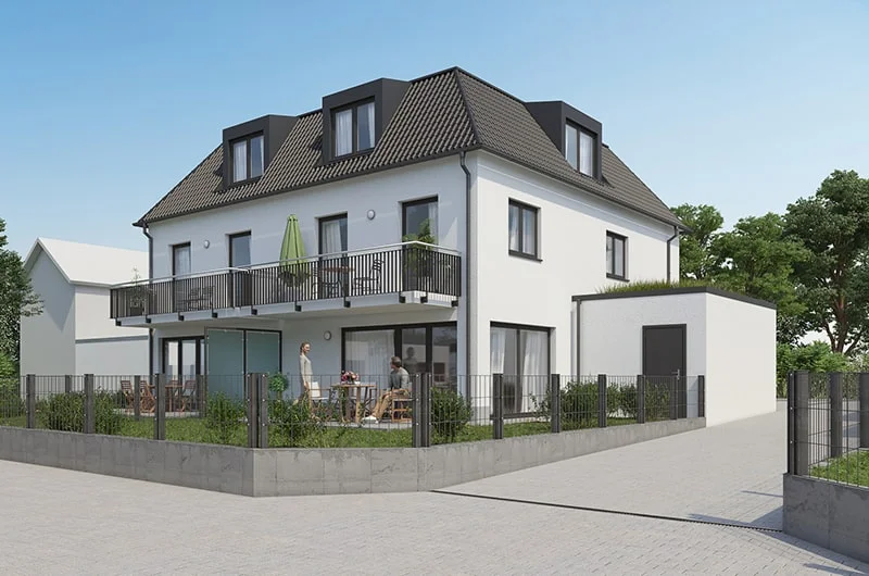 Architectural visualization. Duplex. Courtyard