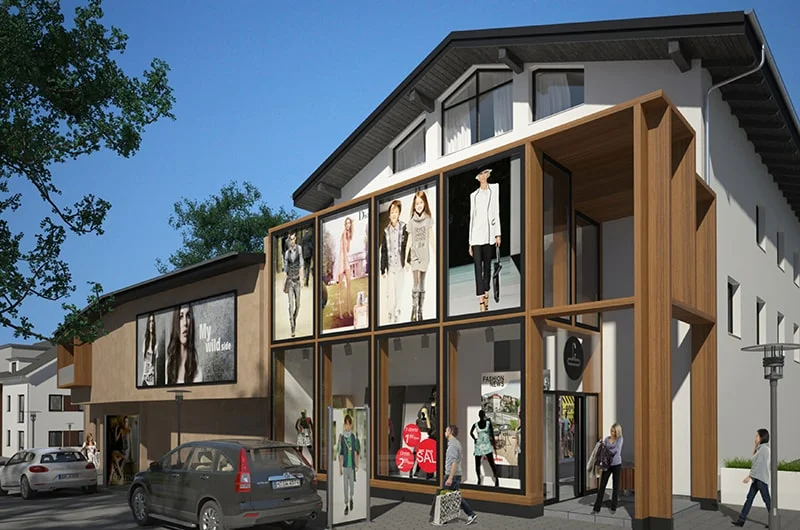 Exterior visualization. Fashion store. Saalfelden am Steinernen Meer