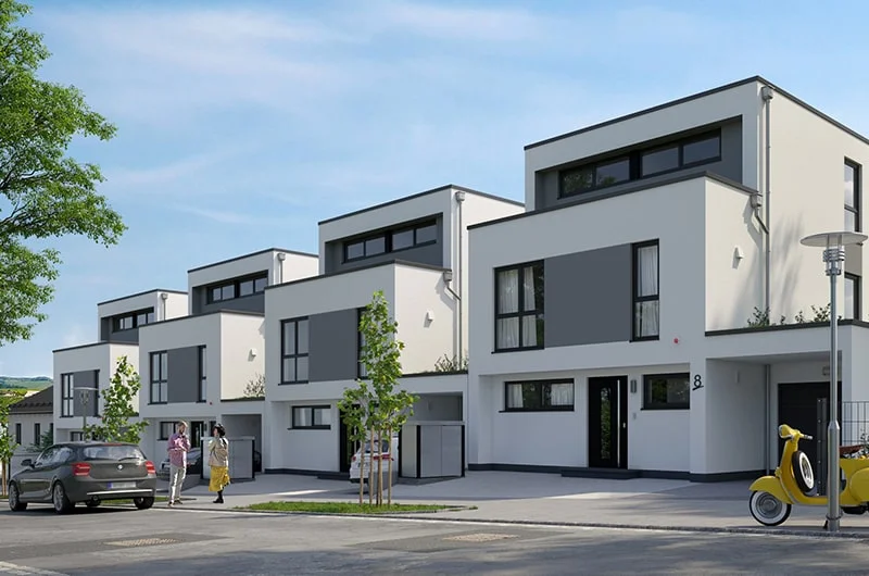 Exterior visualization. Townhouses. Trier
