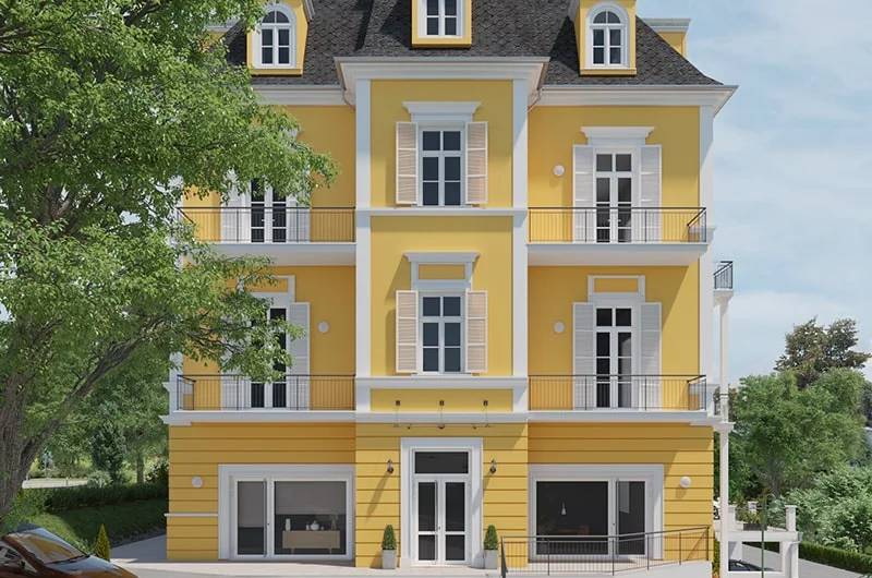 Architectural visualization. Villa Albrecht. Street view