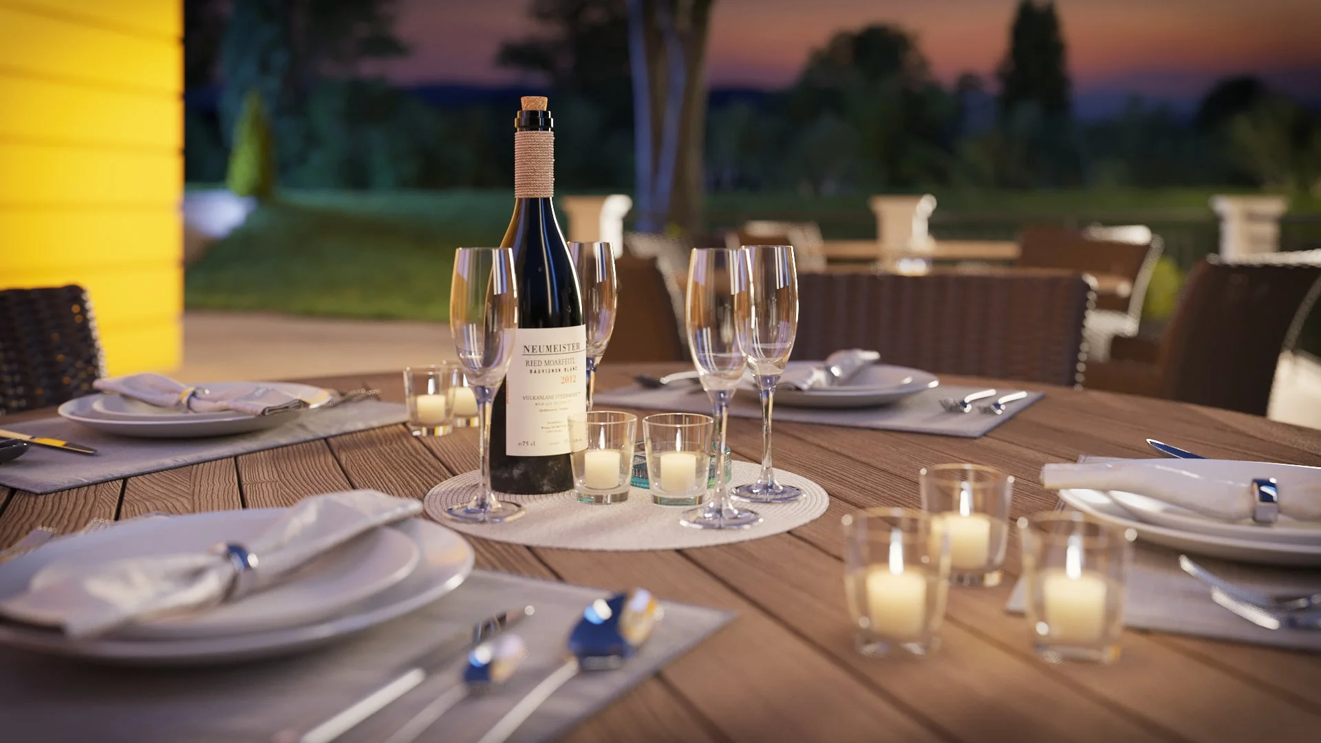 Architectural visualization. Villa Albrecht. Restaurant