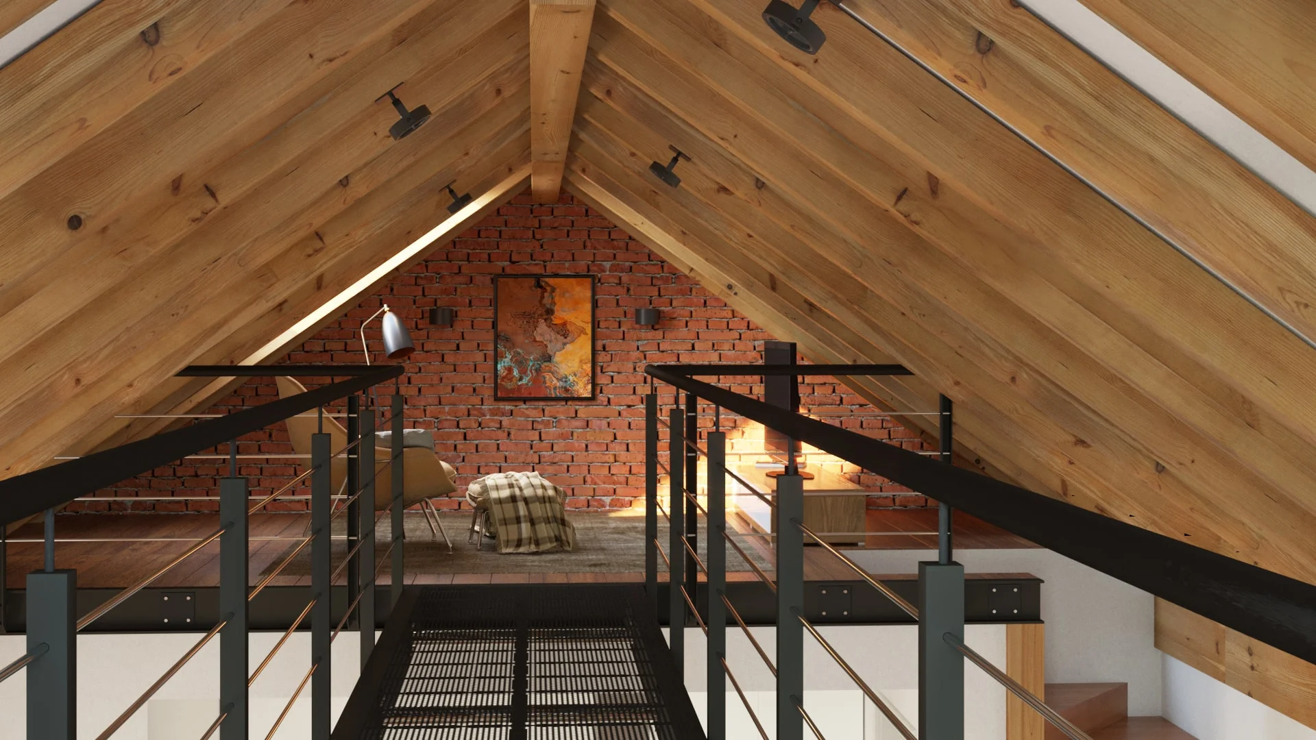 Architectural visualization. Interior visualization.  A living/dining/cooking room_04