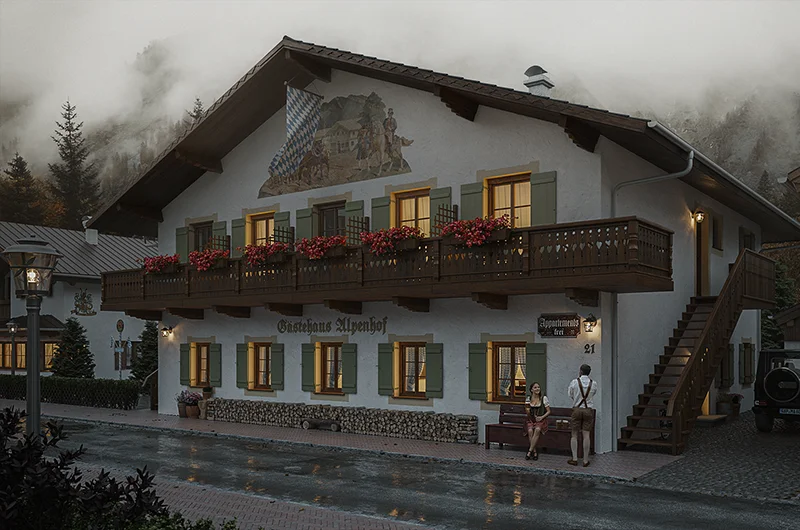 Exterior visualization. Guest house. Mittenwald