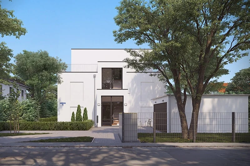 Exterior visualization. Apartment building. Munich