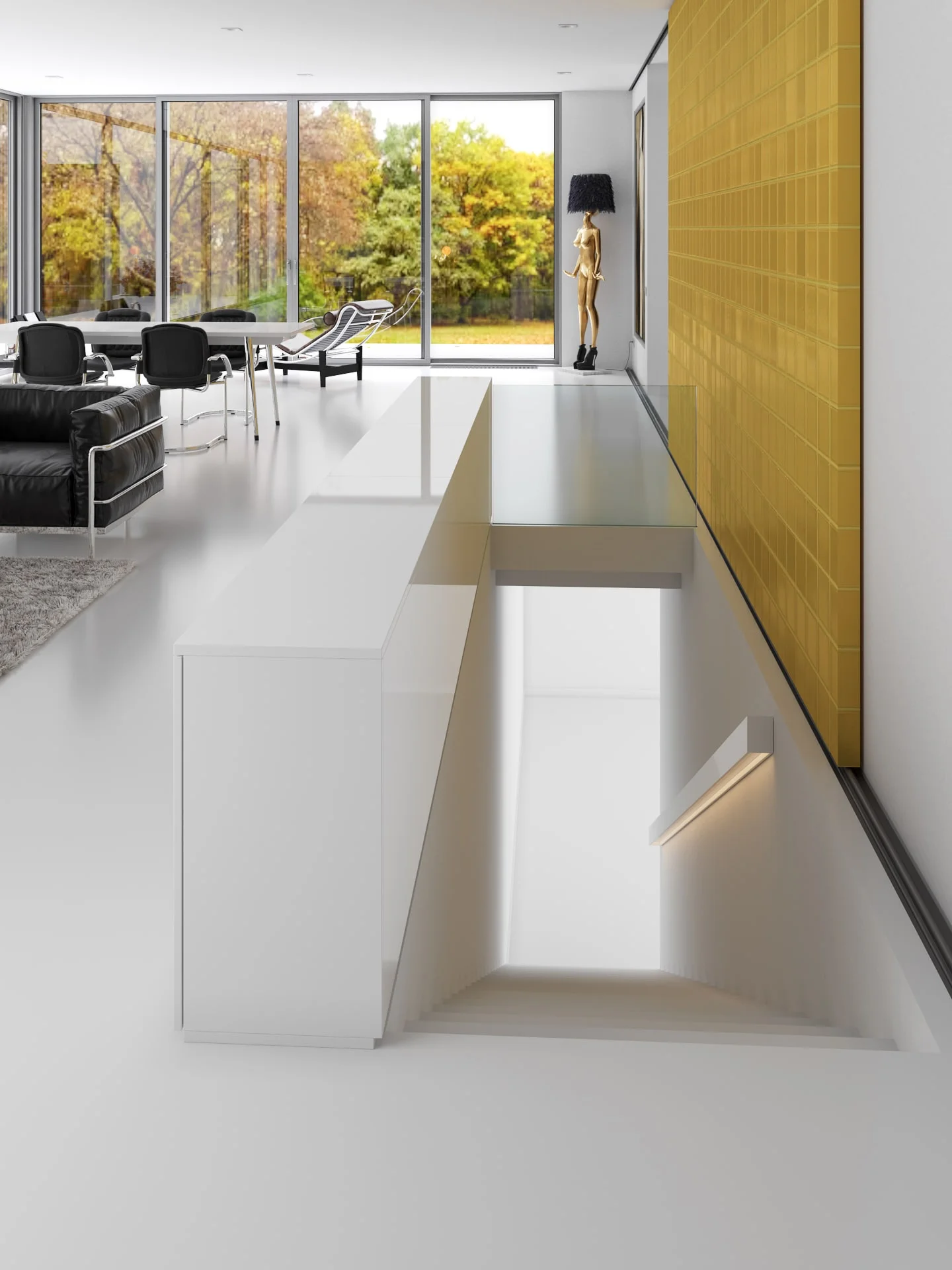 Architectural visualization. Single-family house with Porsche garage_05