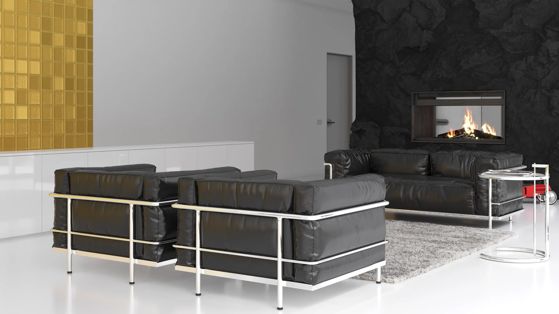 Architectural visualization. Single-family house with Porsche garage_07