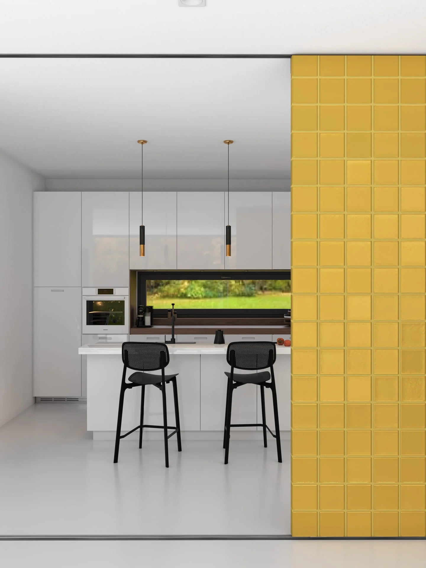 Architectural visualization. Single-family house with Porsche garage_09