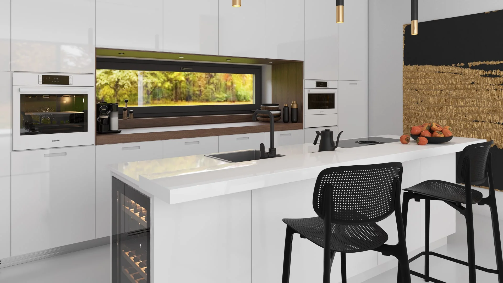 Architectural visualization. Single-family house with Porsche garagee_10