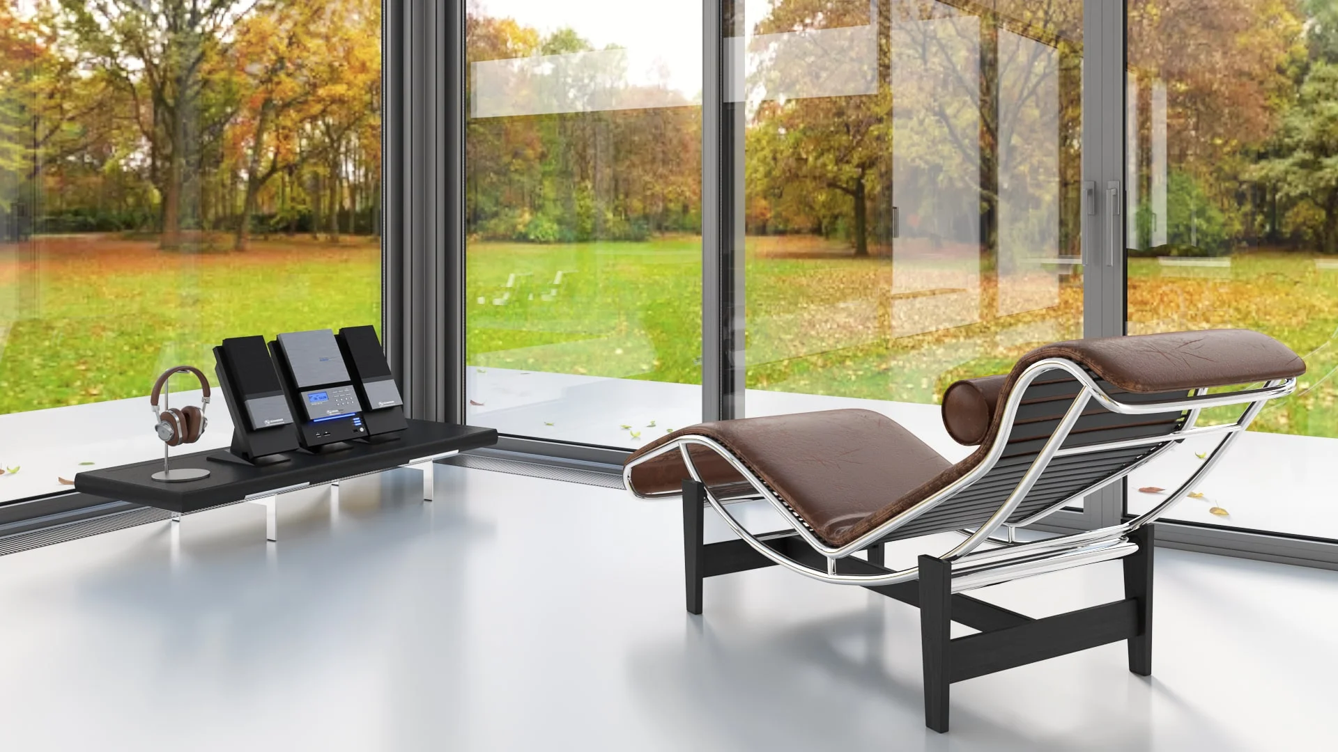 Architectural visualization. Single-family house with Porsche garage_11