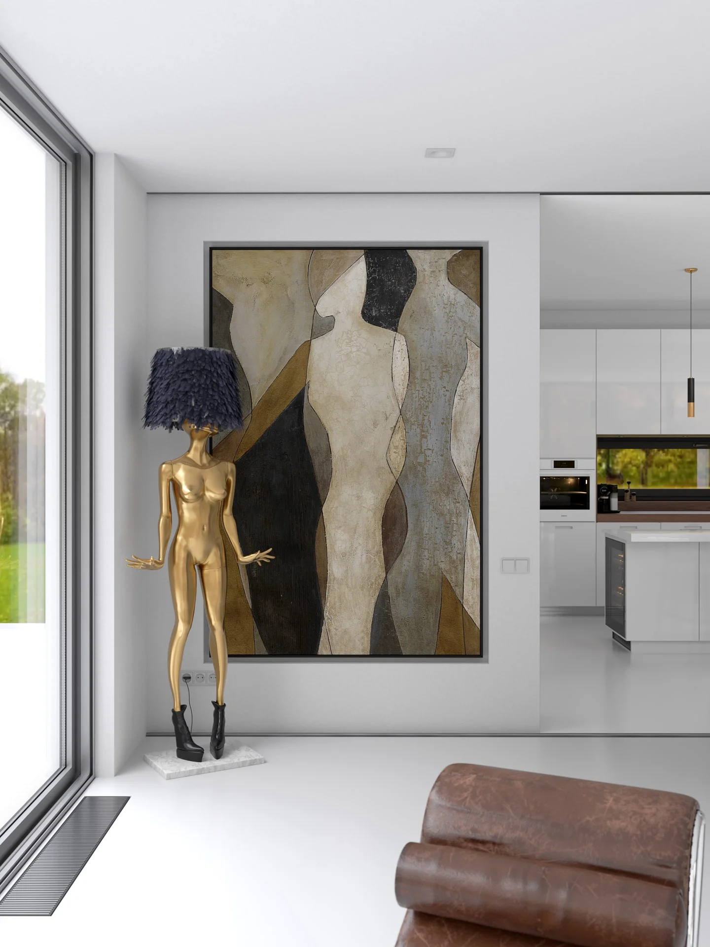 Architectural visualization. Single-family house with Porsche garage_23