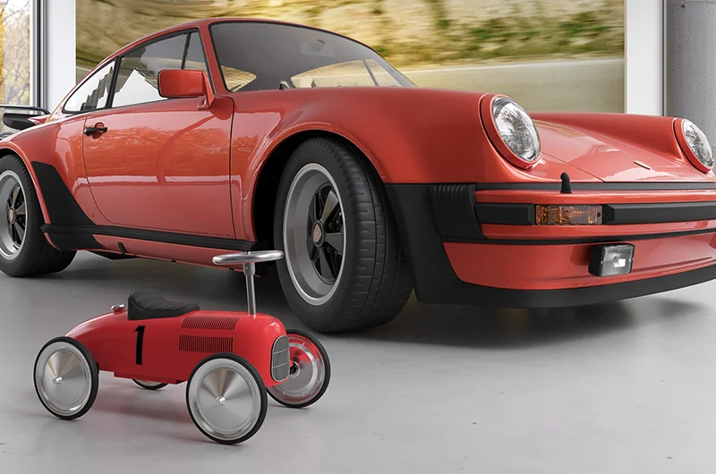 Architectural visualization. Single-family house with Porsche garage_24