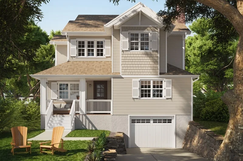 Exterior visualization. Family home. Kelowna, Canada