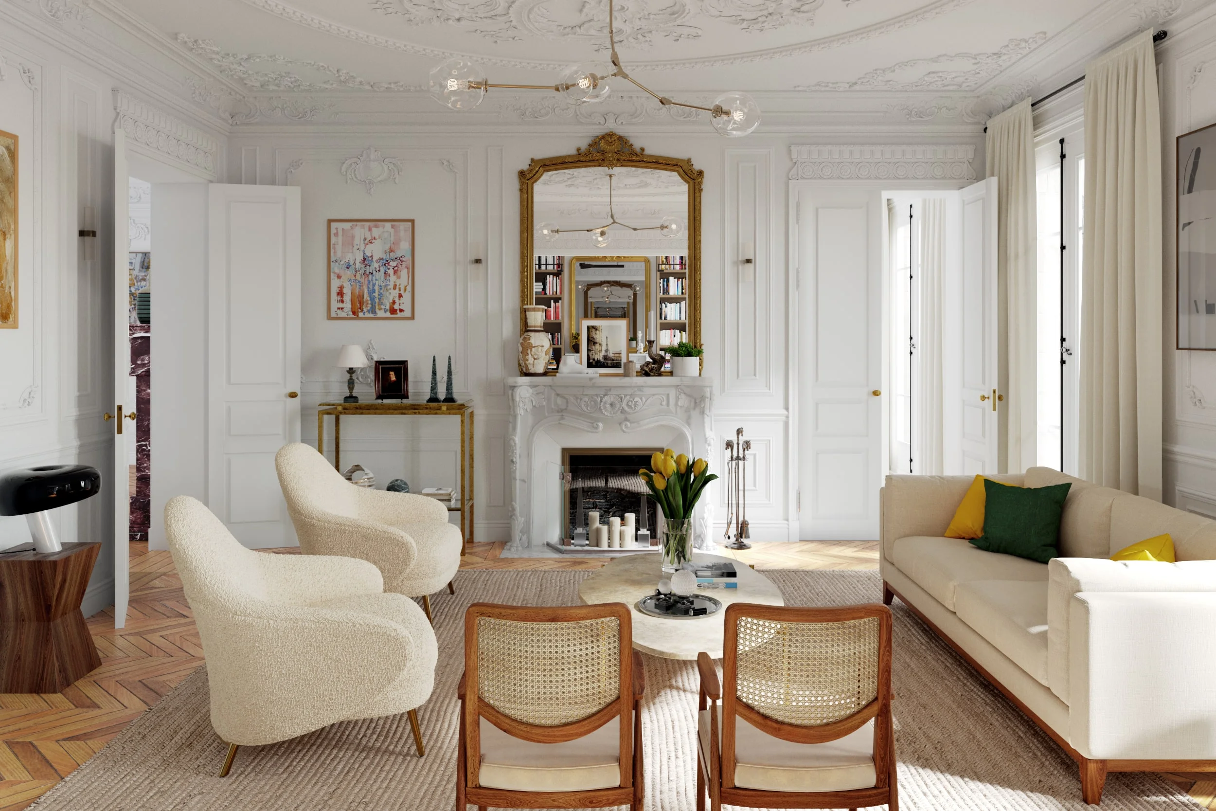 Architectural visualization. Interior visualization. Apartment in Paris_01