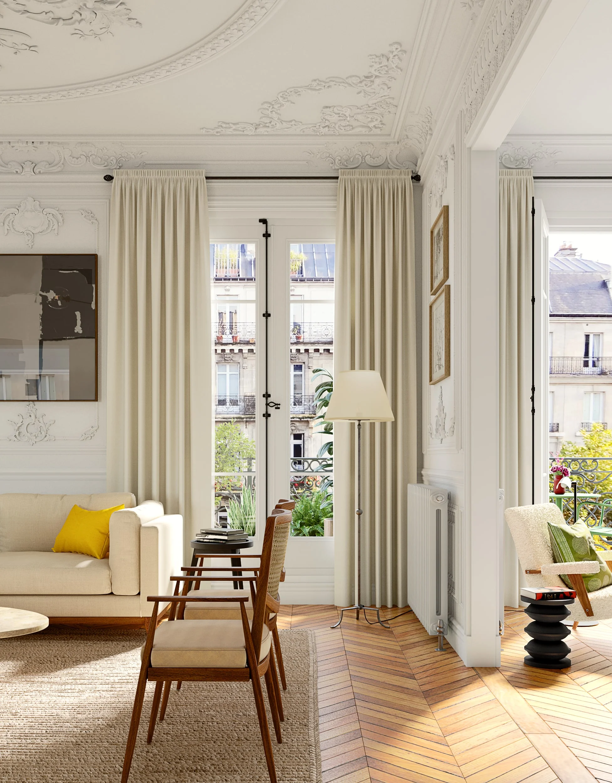 Architectural visualization. Interior visualization. Apartment in Paris_03