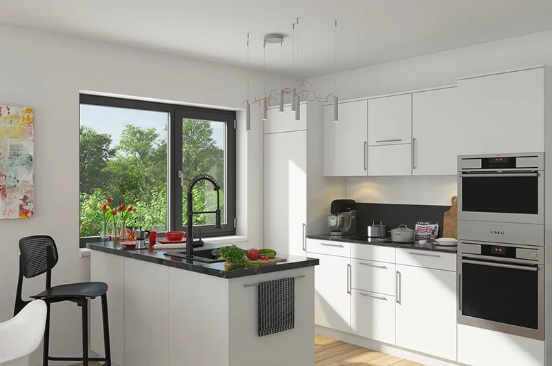 Architectural visualizations. Apartment building. Living room