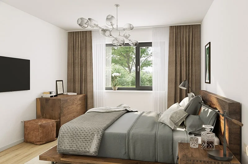 Architectural visualizations. Apartment building. Bedroom