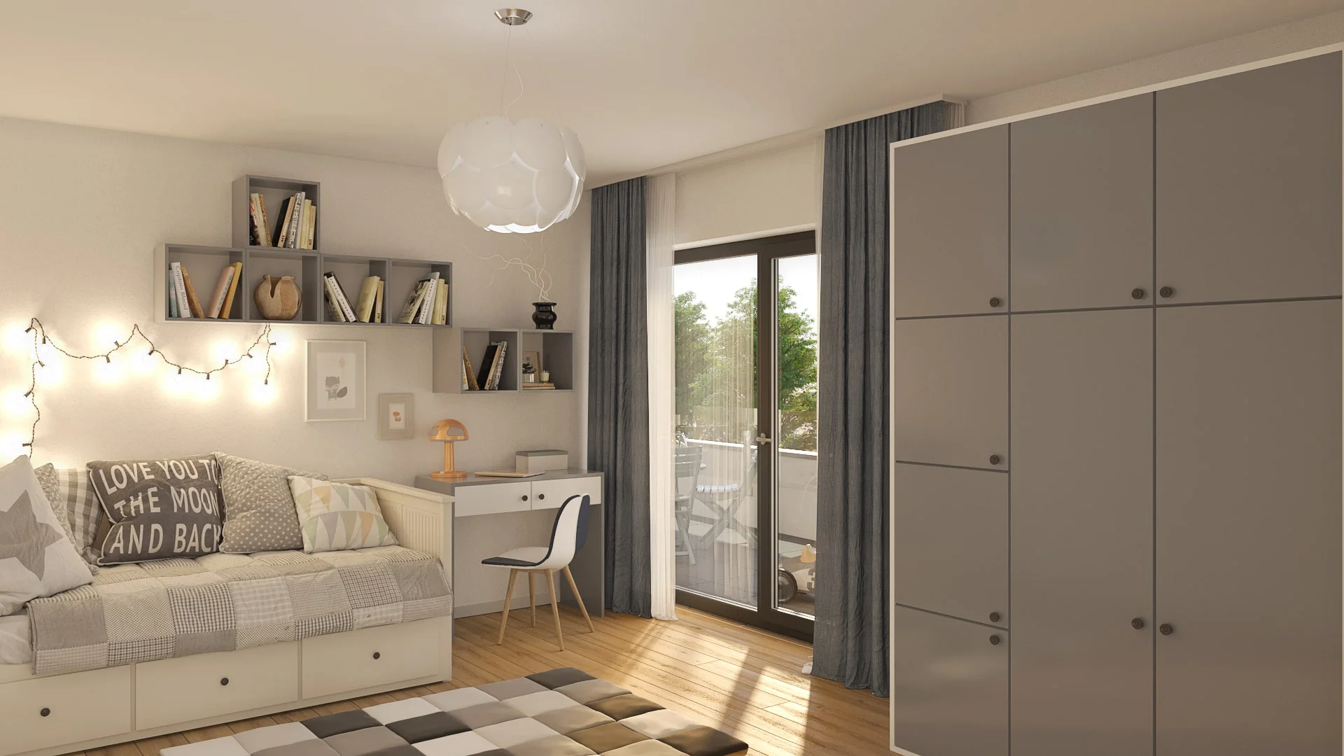 Architectural visualizations. Apartment building. Children's room