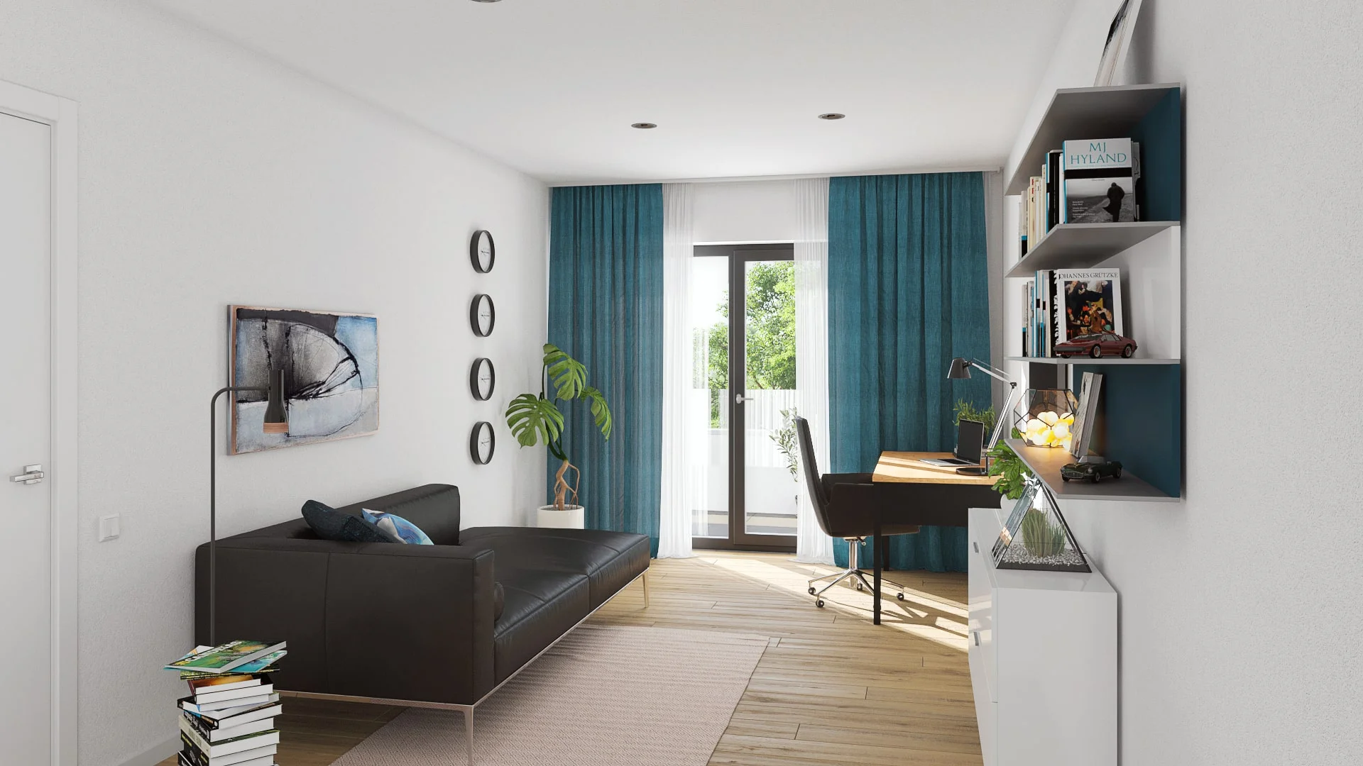 Architectural visualizations. Apartment house. Guest room