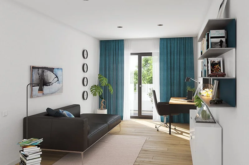 Architectural visualizations. Apartment house. Guest room