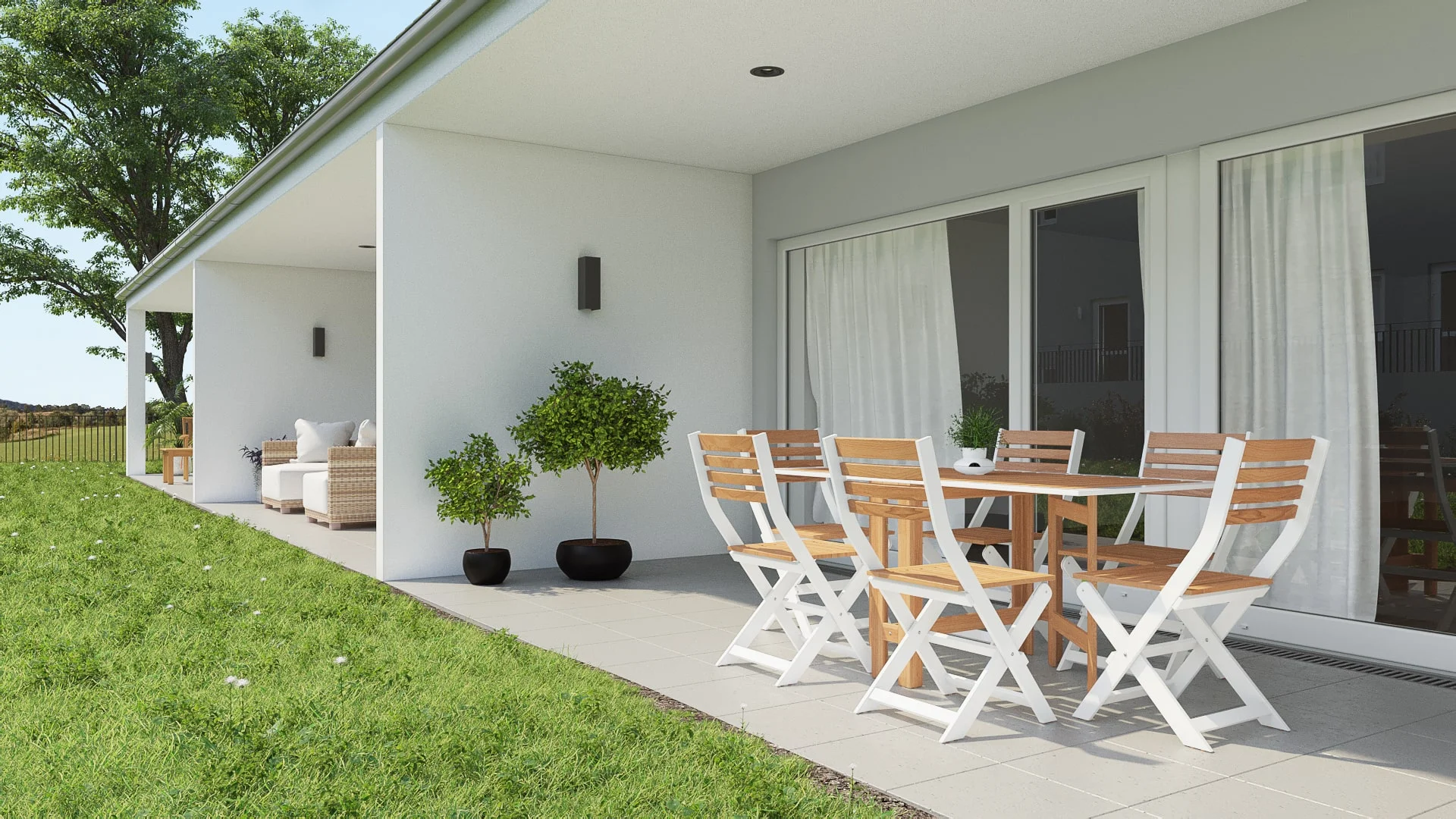 Architectural visualization. Townhouses. Terrace_02