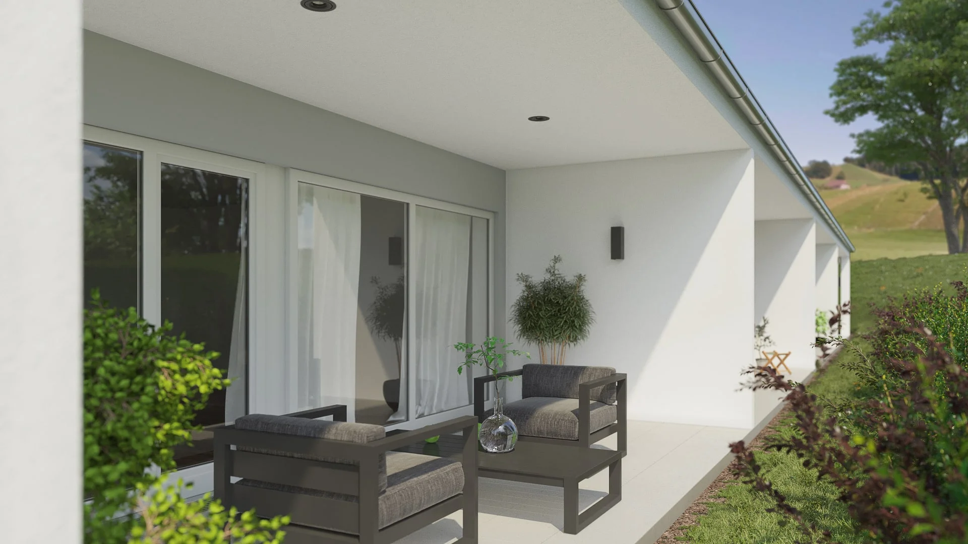 Architectural visualization. Townhouses. Terrace_04