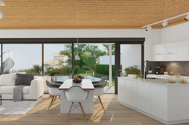 Architectural visualization. Single-family house. Living/dining