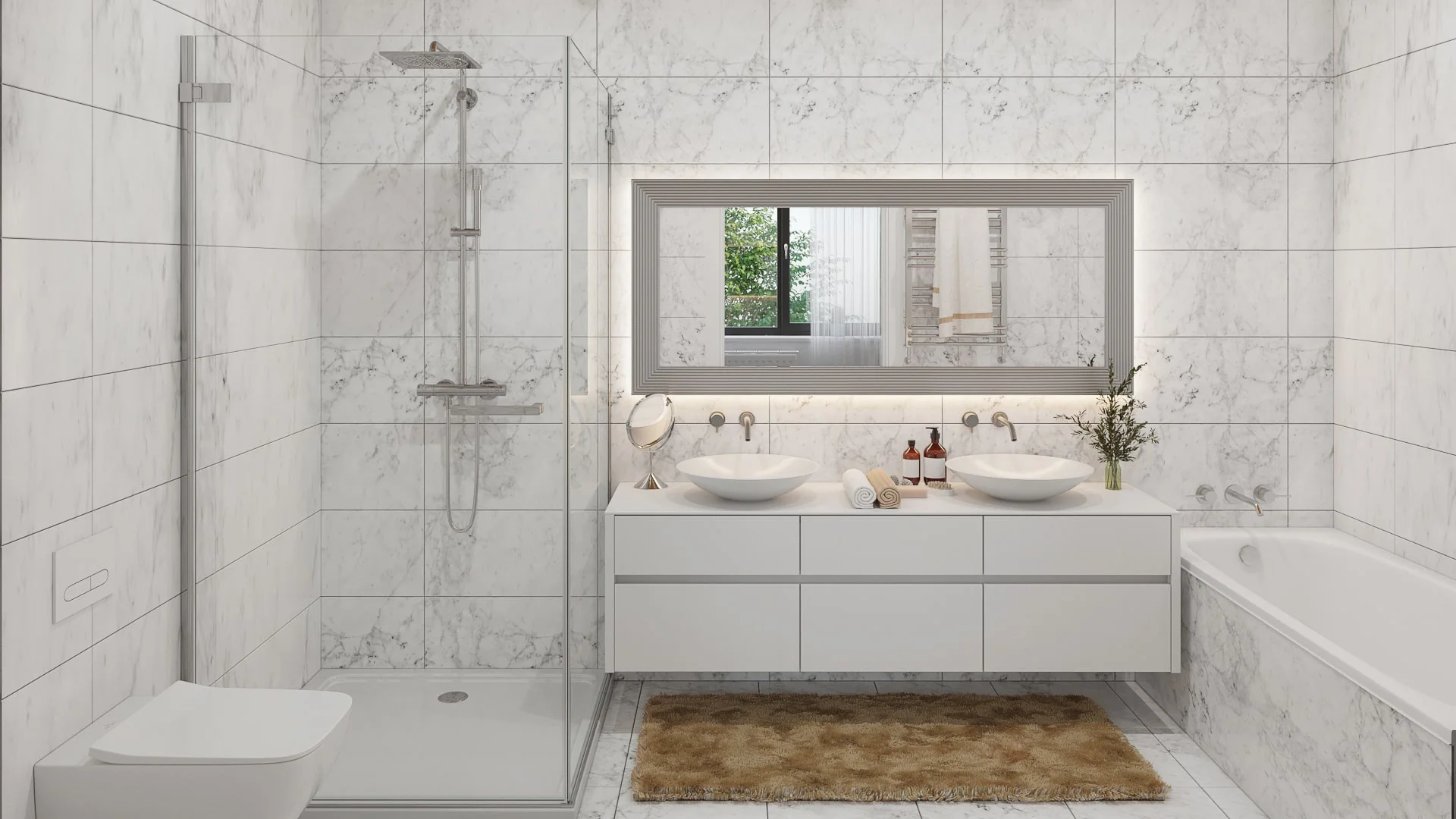 Architectural visualization. Detached house. Bathroom