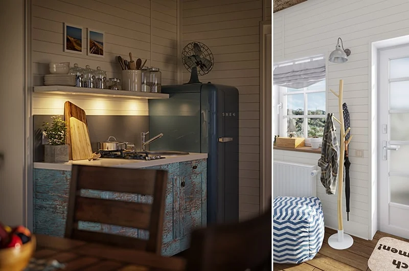 Interior visualization. Vacation apartment. Sylt