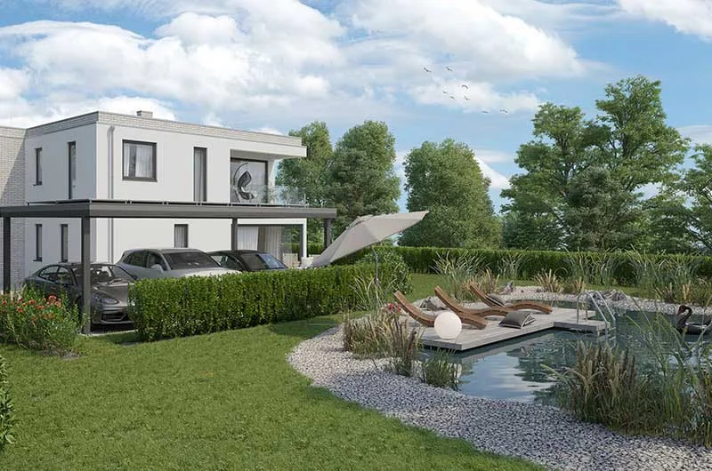 Exterior visualization. Apartment building. Falkensee