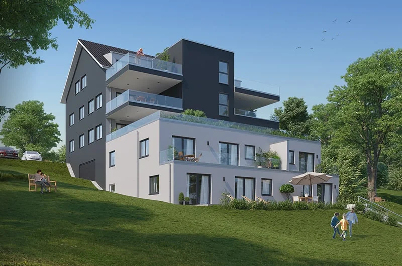 Exterior visualization. Apartment building. Creglingen (Main-Tauber-Kreis)
